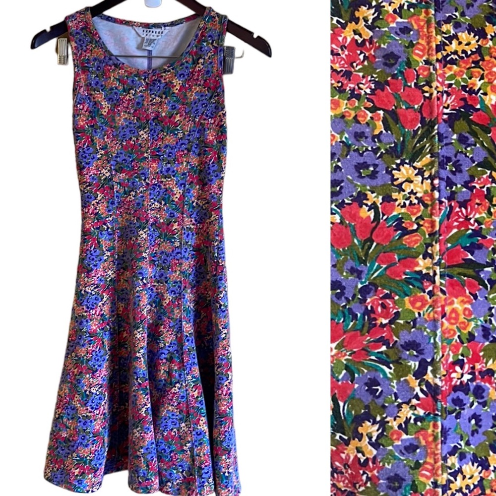 Vintage 90’s Express Tricot fit and flare stretchy dress
